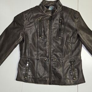 ⚠️Brown Faux Leather Jacket